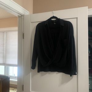 Forever21 deep scoop neck dress shirt